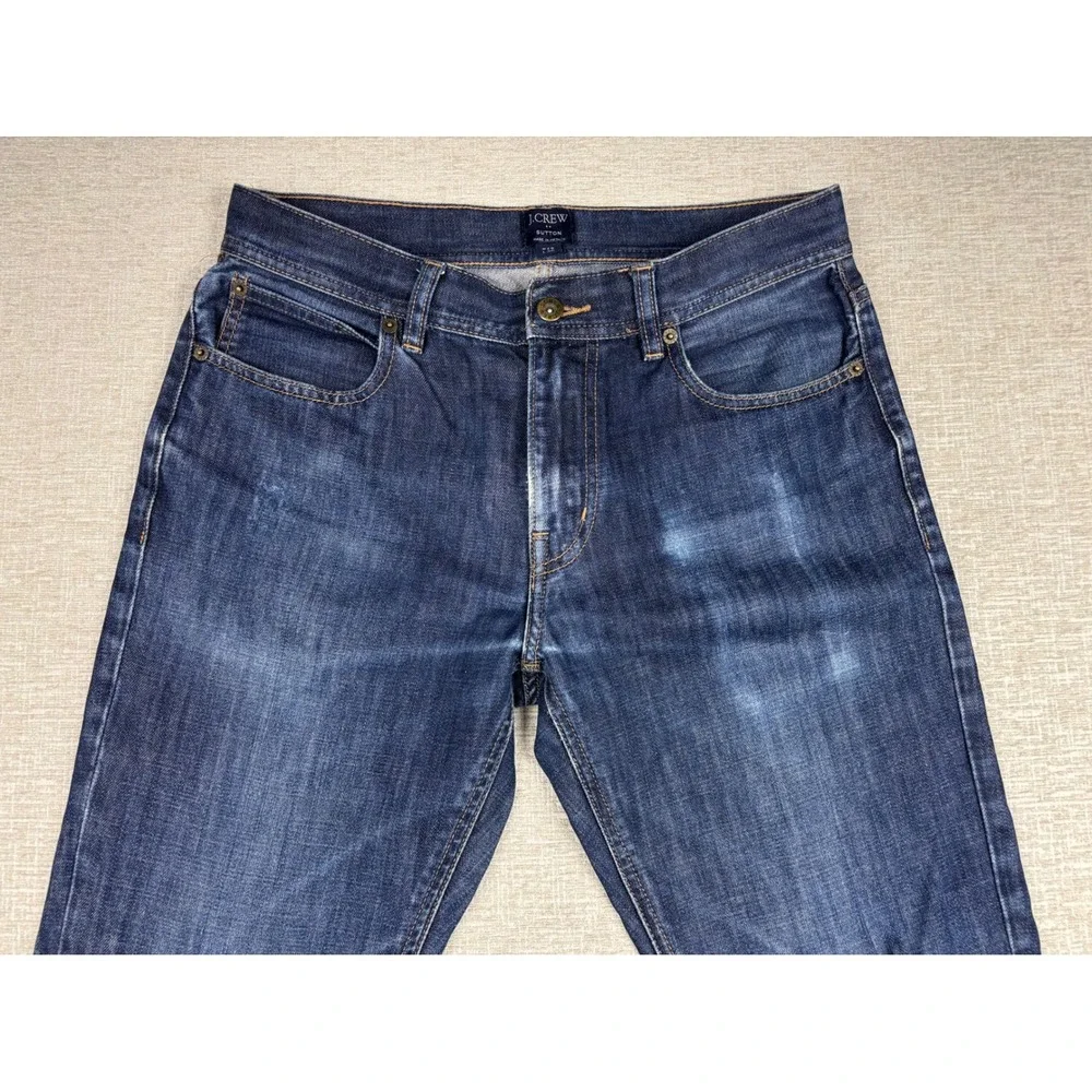 J.Crew Sutton Mens 29x30 Straight Fit Dark Wash Denim Blue Jeans